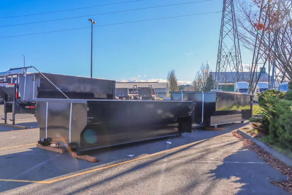Roll-off dumpster ready for waste disposal at job site for Construction Dumpster Rental in Quakertown